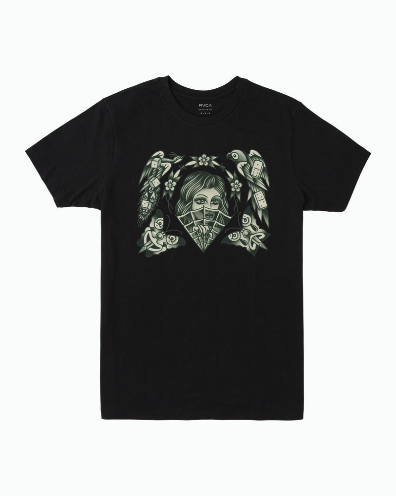 루카 남성  블랙 라운드 반팔 티셔츠 (VA21ST219BLK)