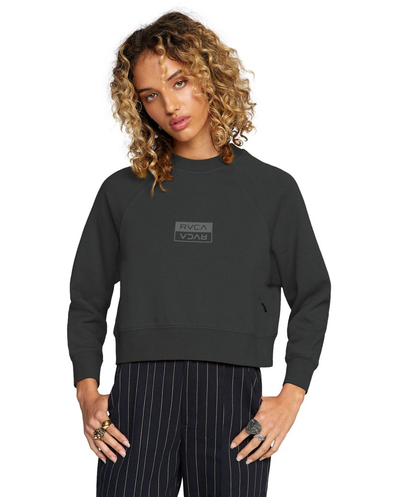 루카 여성 블랙 래글런 크루넥 티셔츠 (VB31FH323BLK)