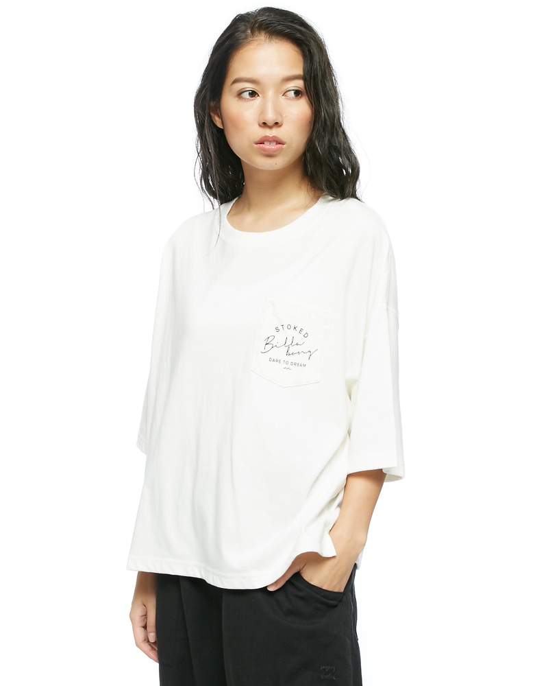 빌라봉 여성 아이보리 크롭 반팔 티셔츠 (WC21ST437SCS)
