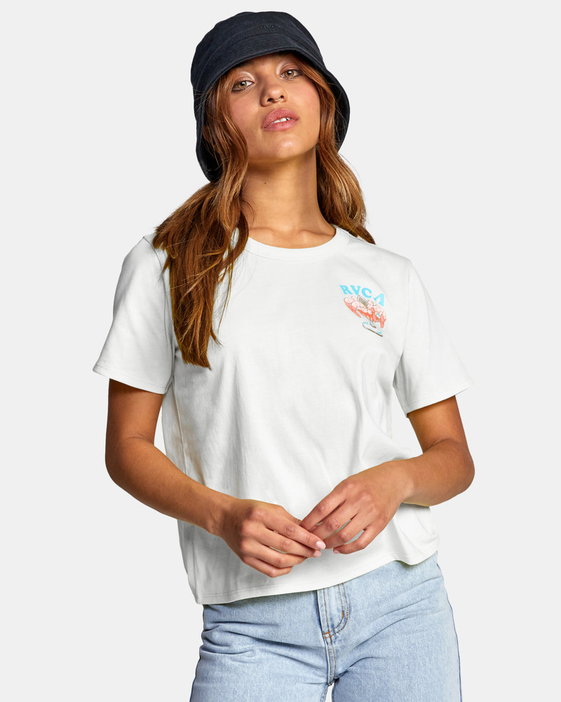 루카 여성 화이트 반팔 티셔츠 (VC11ST309CLO)